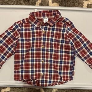 Old Navy Kids Plaid Shirt - Red and Blue